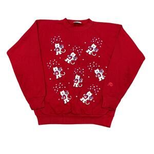 Vintage MBC Valentine's Day Love Cats Crewneck Sweatshirt Large